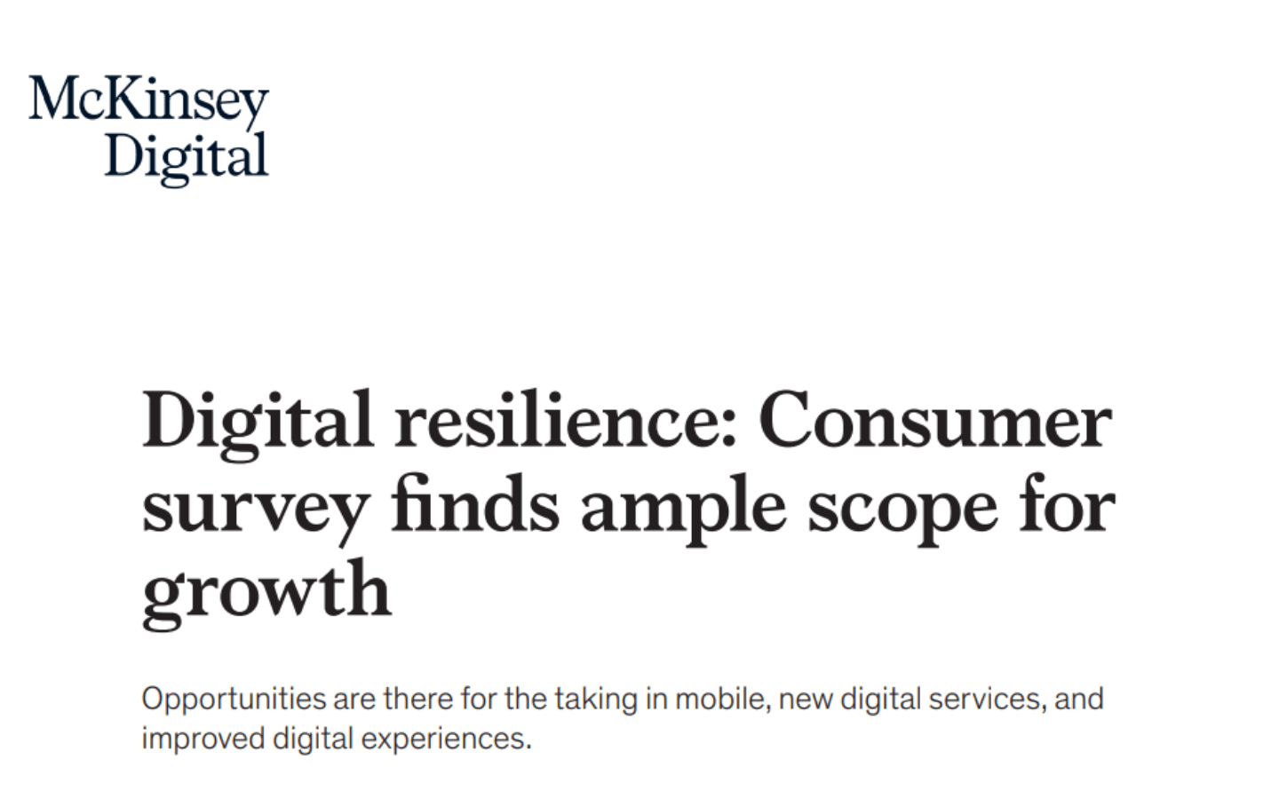 Mckinsey report - digital reselience